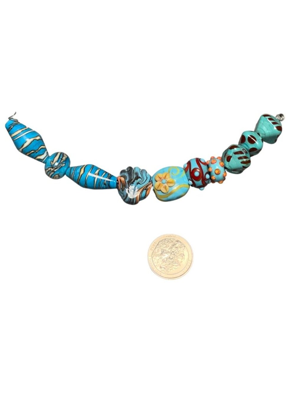 Handmade Blue & Teal Lampwork Glass Beads Assorted Set